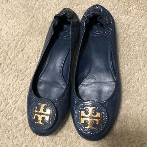 Tory Burch Blue Patent Flats